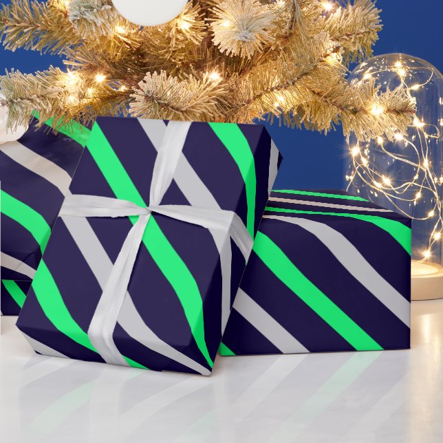 Cute Multi Color Stripes Pattern         Wrapping Paper (Holidays)
