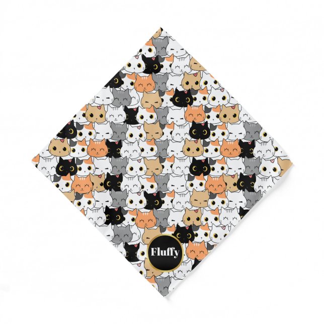 Cute Multi-colored Cartoon Cats Bandana (Front)