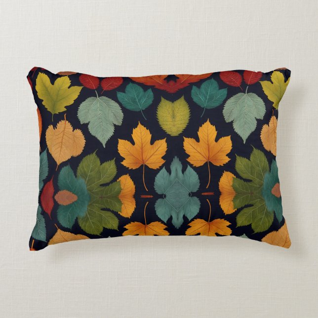Cute multi colored Leaf's Accent Pillow (Front)