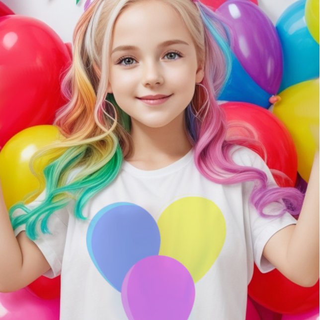 Cute multi colored party balloons T-Shirt (Cute party balloons t-shirt for  parties and celebrations. Add a party touch to your look.)