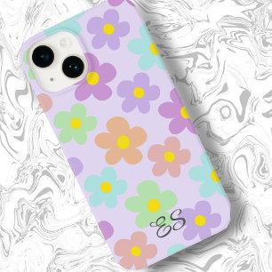 Cute multi colored retro daisies girly floral Case-Mate iPhone 14 case