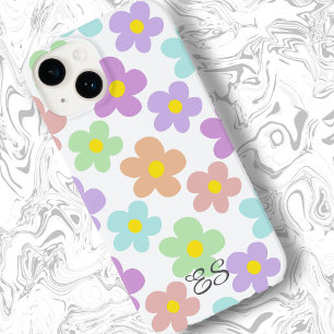 Cute multi colored retro daisies girly floral Case-Mate iPhone 14 case
