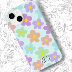 Cute multi colored retro daisies girly floral Case-Mate iPhone 14 case