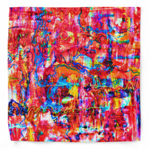 Cute multi colors abstract waves painting bandana
