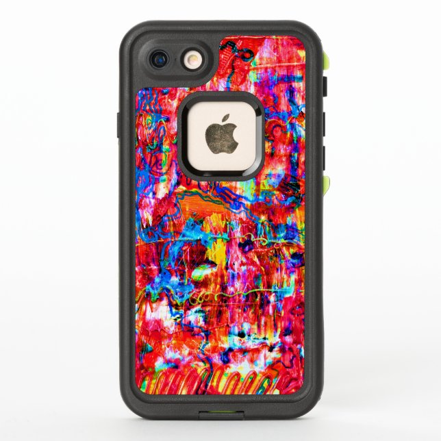 Cute multi colors abstract waves painting LifeProof iPhone case (Back)