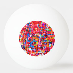 Cute multi colors abstract waves painting ping pong ball