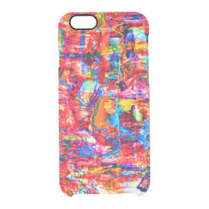 Cute multi colors abstract waves painting clear iPhone 6/6S case