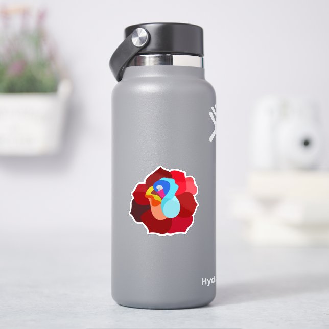 Cute multicolor rose sticker (HydroFlask)