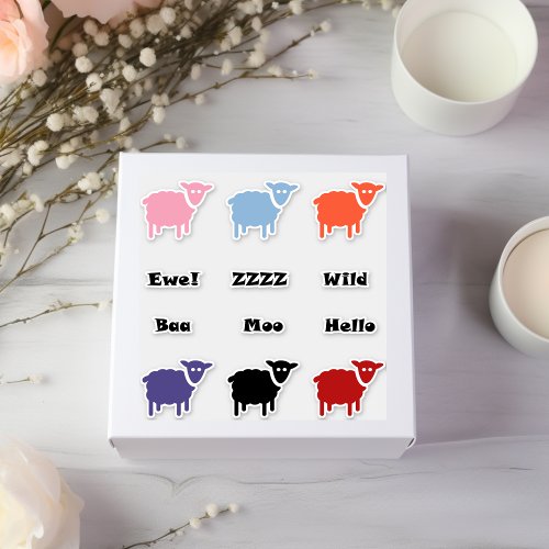 Cute Multicolor Sheep Sticker Pack