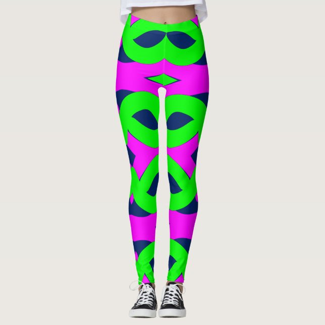 Cute multicolor trendy "Ratti_Creative_Arts"  Legg Leggings (Front)