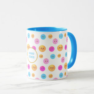 Cute Multicolored Happy Faces Mug