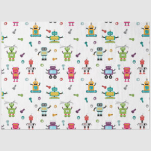 Cute Multicolored Robots Kids Robot Pattern Tissue Paper