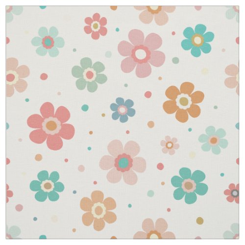 Cute Multicolour Flower Pattern Fabric