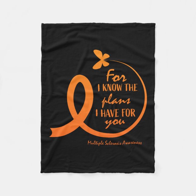 Cute Multiple Sclerosis Awareness Gift Christian B Fleece Blanket (Front)