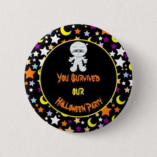 Cute Mummy Boy Halloween Costume Party Button (Front)