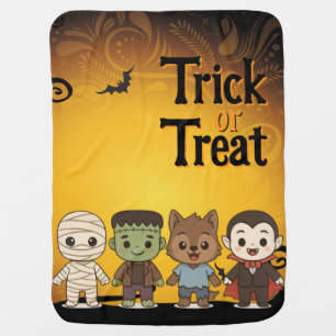 Cute mummy, Frankenstein, Dracula, werewolf Baby Blanket