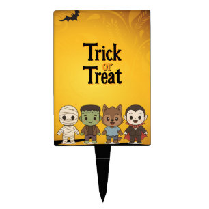 Cute mummy, Frankenstein, Dracula, werewolf    Cake Topper