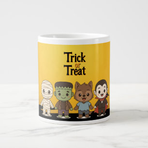 Cute mummy, Frankenstein, Dracula, werewolf Giant Coffee Mug