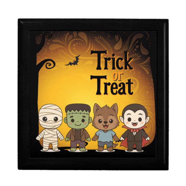 Cute mummy, Frankenstein, Dracula, werewolf    Gift Box (Front)