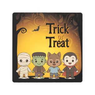 Cute mummy, Frankenstein, Dracula, werewolf Metal Print