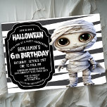 Cute Mummy Halloween Boy's 6th Birthday Invitation<br><div class="desc">Cute Mummy Halloween Boy's 6th Birthday Invitation. Easy To Change The Sample Text To Your Own By Clicking Personalize.  Click Customize Further To Change The Text Type,  Text Color,  Text Size Or To Add/Delete/Change The Text Or Design Elements.</div>