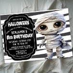 Cute Mummy Halloween Boy's 8th Birthday Invitation<br><div class="desc">Cute Mummy Halloween Boy's 8th Birthday Invitation. Easy To Change The Sample Text To Your Own By Clicking Personalize.  Click Customize Further To Change The Text Type,  Text Color,  Text Size Or To Add/Delete/Change The Text Or Design Elements.</div>