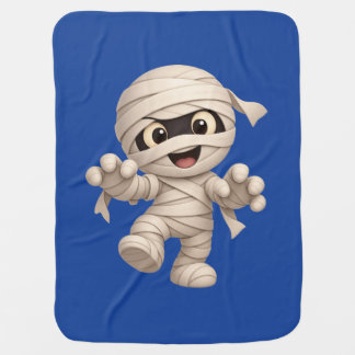 Cute Mummy Halloween Cartoon Illustration Baby Blanket