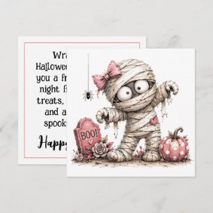 Cute Mummy Halloween Greeting Card