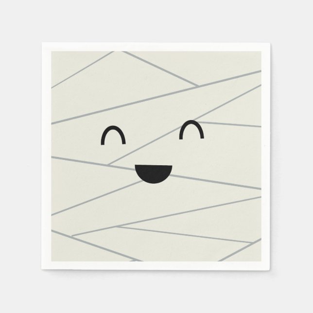 Cute Mummy Halloween Napkins (Front)