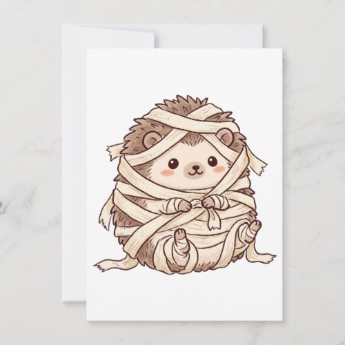 Cute Mummy Hedgehog Halloween Costume Animal Illus Save The Date