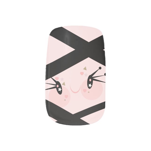 Cute Mummy Pink Halloween Party Minx Nail Art (Left Thumb)