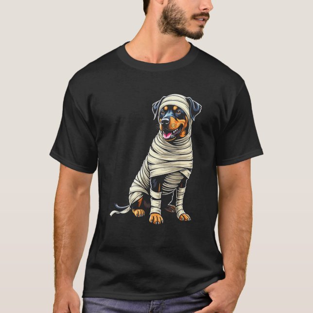 Cute Mummy Rottweiler Funny Dog Lover Halloween T  T-Shirt (Front)