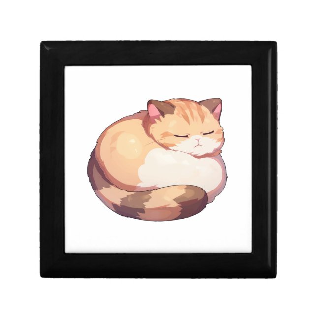 Cute Munchkin Cat Sleeping Classic T-Shirt Gift Box (Front)