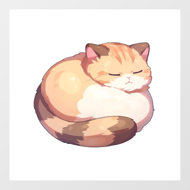 Cute Munchkin Cat Sleeping Classic T-Shirt Wall Decal (Front)