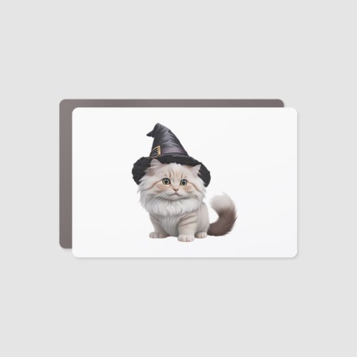 Cute munchkin cat wearing a witch hat Classic T_Sh Car Magnet