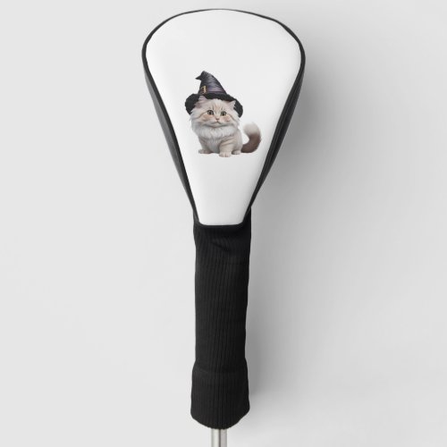 Cute munchkin cat wearing a witch hat Classic T_Sh Golf Head Cover