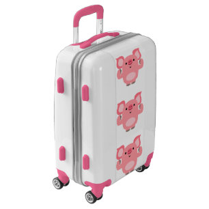 Cute Muscled Cartoon Pig Luggage