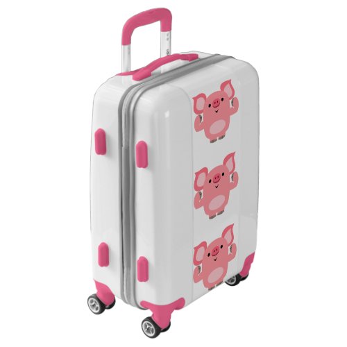 Cute Muscled Cartoon Pig Luggage