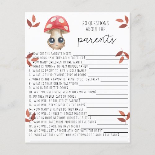 Cute mushroom _ 20 Questions about the Parents