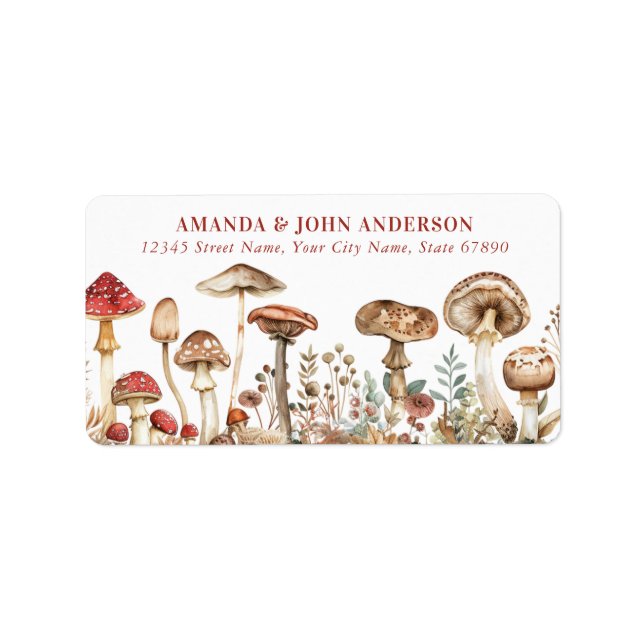 Cute Mushroom Address Labels (Front)