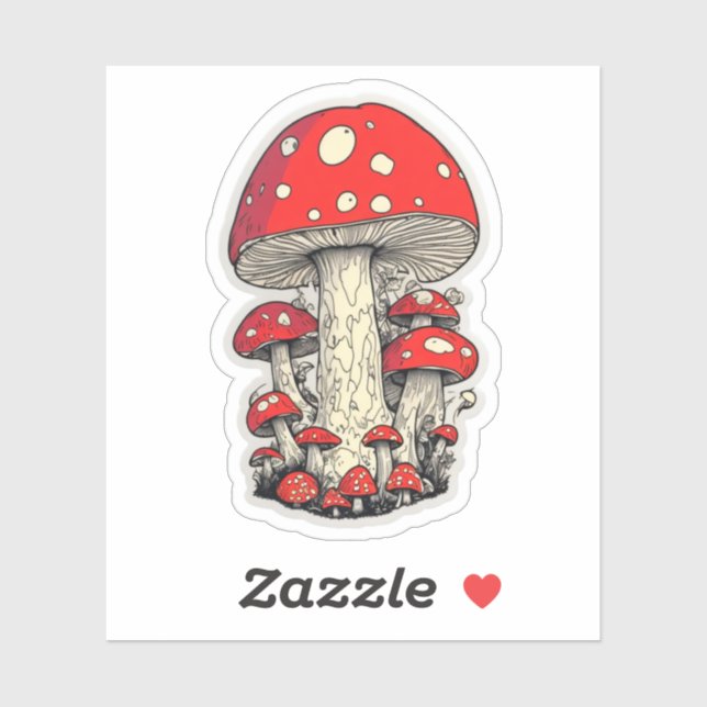 Cute Mushroom Adventures in the Enchanting Forest Sticker (Sheet)