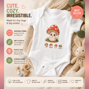 Cute Mushroom Baby Bodysuit – Kawaii Cottagecore I