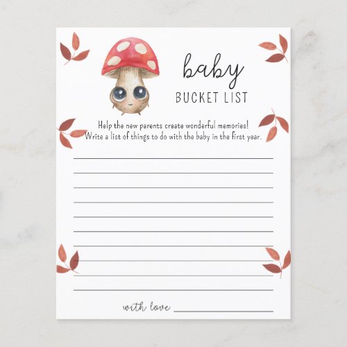Cute mushroom _ Baby bucket list game
