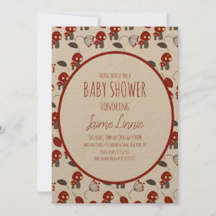 Cute Mushroom Baby Shower Garden Forest Invitation