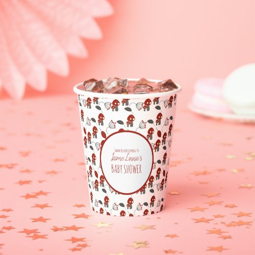 Cute Mushroom  Baby Shower Garden Forest Thank You Paper Cups