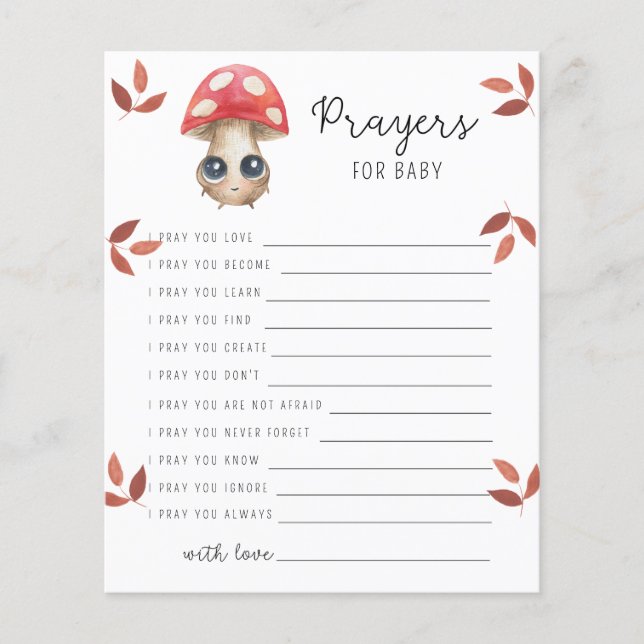 Cute mushroom - baby shower - prayers for baby (Front)
