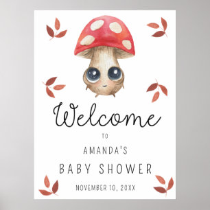 Cute mushroom - Baby Shower Welcome Sign