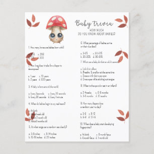 Cute mushroom - Baby Trivia   Baby Shower Game