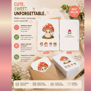 Cute Mushroom Cat Invitation Card – Kawaii Cottage