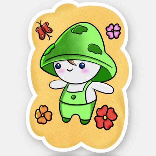 Cute Mushroom Character Stickers